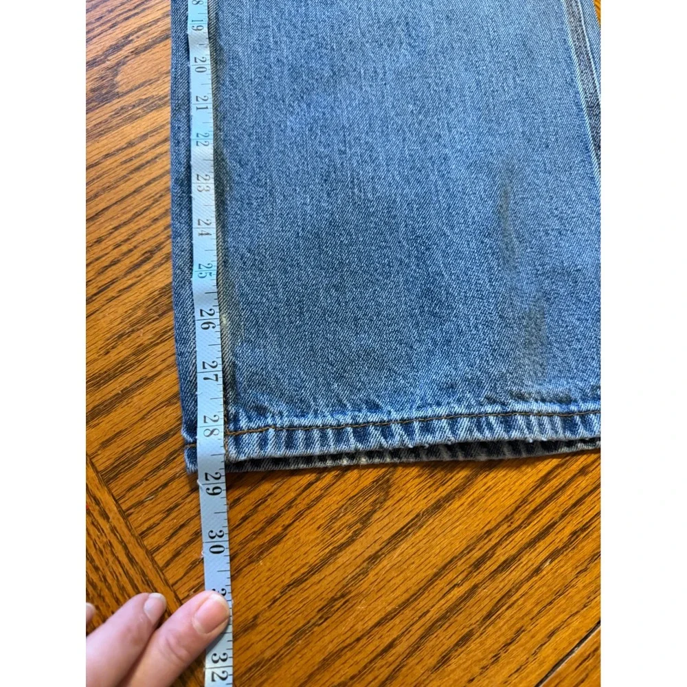 Faded Glory Men's Jeans 36x30 Blue Denim Carpenter Baggy Straight Leg Distressed